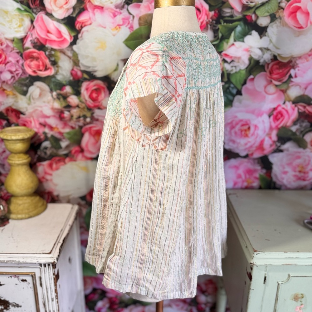 RACHEL Rachel Roy Embroidered Short Sleeve Boho Peasant Top - Picture 6 of 9